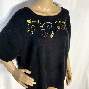 Quacker Factory 2X Short Sleeve Xmas Sweater